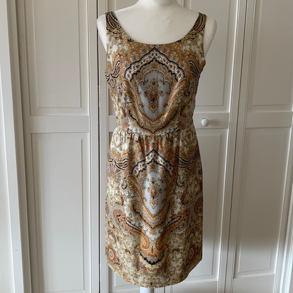 J. CREW PAISLEY PRINT SILK/WOOL BLEND SLEEVELESS DRESS - SIZE4 - Picture 1 of 5